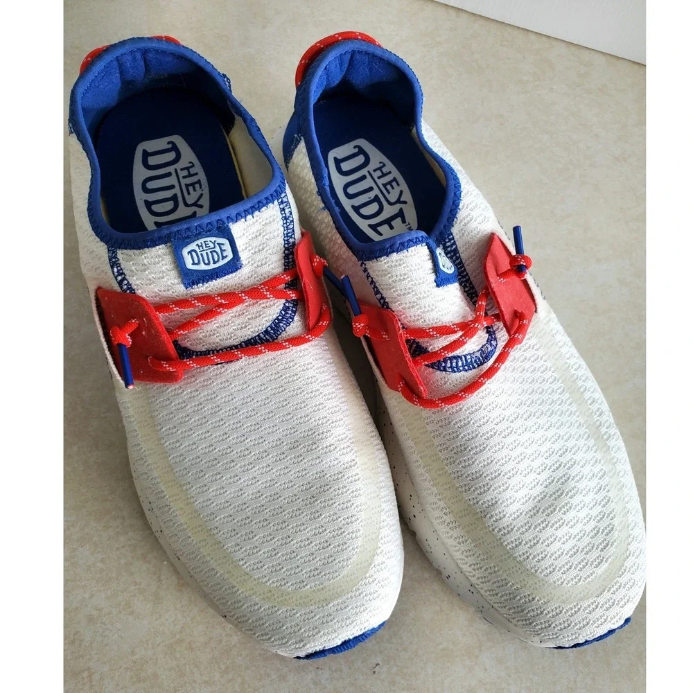 Hey Dude Sirocco Americana Varsity Blue White Red Sneakers Shoes Mens Size 11